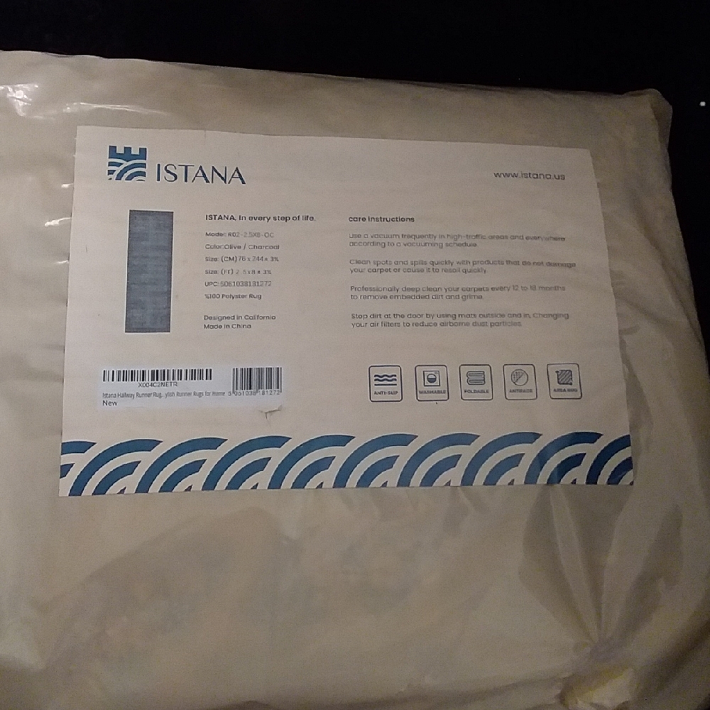 Mistana Cream and Blue Bedding Set Packaging